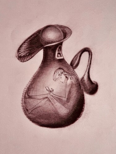图画 标题为“Mindf in a vessel o…” 由Forpostella Sokolova, 原创艺术品, 石墨