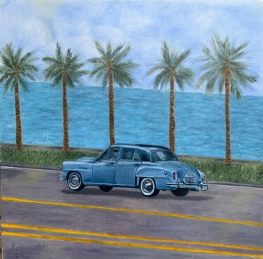 Painting titled "Summer vibes" by Lela Karamanishvili, Original Artwork, Lacquer