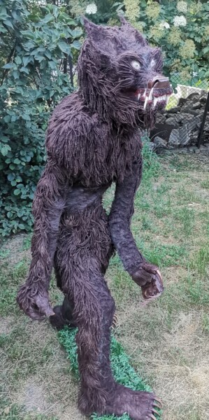 "werewolf" başlıklı Heykel Vasil Manchev tarafından, Orijinal sanat, Ahşap