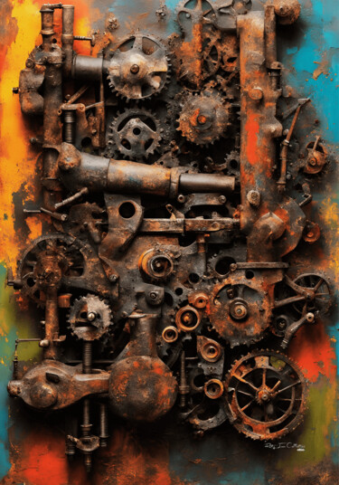 SYMPHONY OF RUSTY GEARS Digital Arts titled "SYMPHONY OF RUSTY G…" by Umur Hozatli, Original Artwork, AI generated image