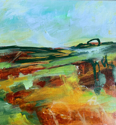 Pittura intitolato "Glowing Fields" da Deanna Che Lyn, Opera d'arte originale, Acrilico Montato su Telaio per barella in leg…