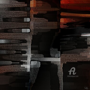 Digital Arts titled "Caverne mythique" by Philippe De Vanilly, Original Artwork, Digital Painting