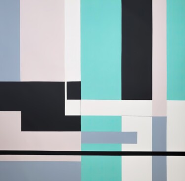 Schilderij getiteld "Linear Geometry 12…" door Veronika Obushikhina, Origineel Kunstwerk, Acryl