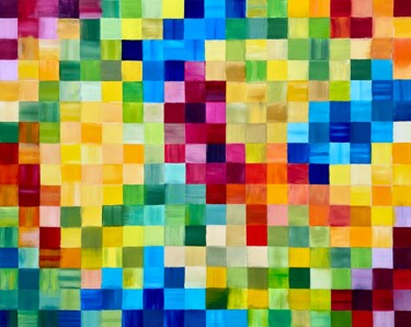 Painting titled "Farbenfroher Herbst" by Mike Wagener, Original Artwork, Acrylic Mounted on Wood Stretcher frame