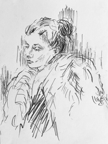 Drawing titled "Waves." by Victoria General, Original Artwork, Charcoal