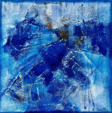 绘画 标题为“Macule de bleu” 由Hervé Souffi, 原创艺术品, 丙烯 安装在木质担架架上