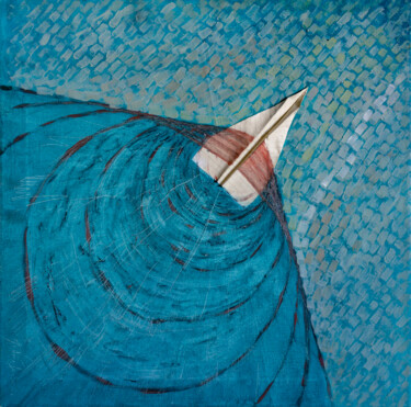 Paper plane breaking the sound barrier Painting titled "Paper plane breakin…" by Fatmir Brezanin, Original Artwork, Oil