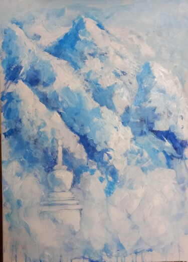 Schilderij getiteld "Junto a la montaña" door Norberto Carmona, Origineel Kunstwerk, Acryl