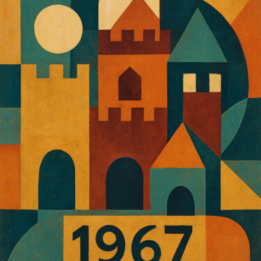 数字艺术 标题为“Château 1967” 由Yahya Ahssaini, 原创艺术品, 数字油画