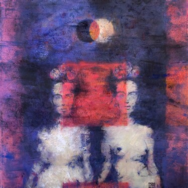 Malerei mit dem Titel "Dualidad / Homenaje…" von Pablo Caso, Original-Kunstwerk, Acryl