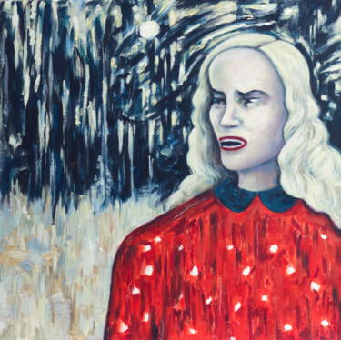 Lost in the forest woman Schilderij getiteld "Lost in the forest…" door Yuliya Kachan, Origineel Kunstwerk, Olie Gemonteerd op Frame voor houten bran…