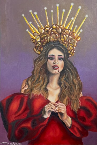 Vampire queen "Vampire queen" başlıklı Tablo Nestor Abraham Hernandez Medellin tarafından, Orijinal sanat, Petrol