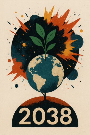 数字艺术 标题为“Explosion Cosmique…” 由Yahya Ahssaini, 原创艺术品, 数字油画