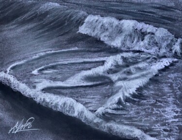 "The wave 001" başlıklı Resim Alicia Lopez tarafından, Orijinal sanat, Karakalem
