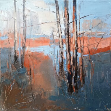 Painting titled "Naked" by Emilia Milcheva, Original Artwork, Oil Mounted on Wood Stretcher frame