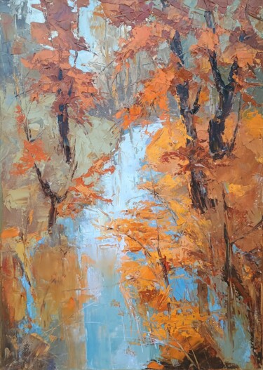 Malerei mit dem Titel "Silence" von Emilia Milcheva, Original-Kunstwerk, Öl Auf Keilrahmen aus Holz montiert