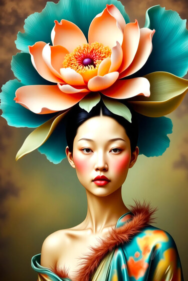 数字艺术 标题为“10-Oriental woman p…” 由Teresa Casas, 原创艺术品, AI生成的图像