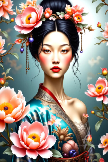 数字艺术 标题为“11-Oriental woman p…” 由Teresa Casas, 原创艺术品, AI生成的图像