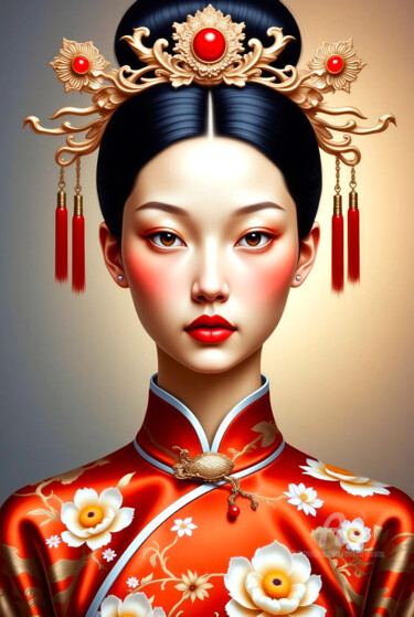 数字艺术 标题为“15-Oriental woman p…” 由Teresa Casas, 原创艺术品, AI生成的图像