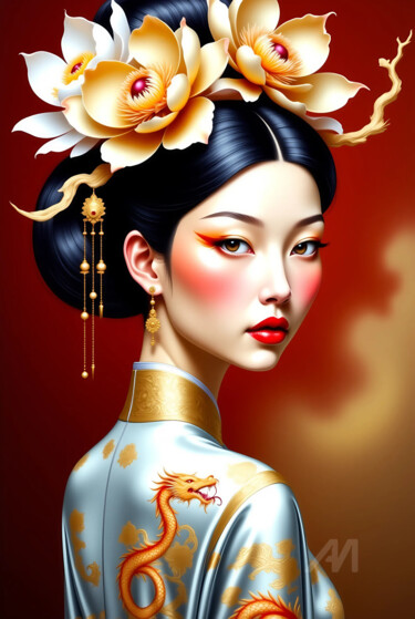 数字艺术 标题为“18-Oriental woman p…” 由Teresa Casas, 原创艺术品, AI生成的图像