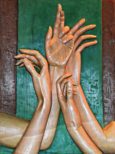 Escultura titulada "The joy of life" por Nick Tsalamatas, Obra de arte original, Cera