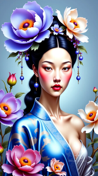 Digital Arts titled "23-Oriental woman p…" by Teresa Casas, Original Artwork, AI generated image