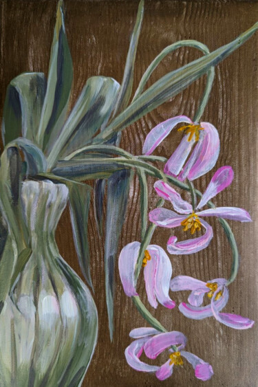 The Beautiful Elegy of Tulips Pittura intitolato "The Beautiful Elegy…" da Natalia, Opera d'arte originale, Acrilico Montato su Telaio per barella in legno