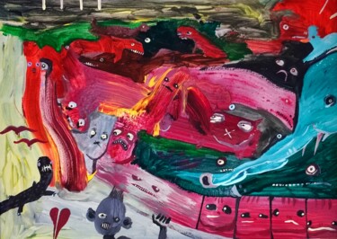 Peinture intitulée "1980 : Expressionis…" par Milto Sideris, Œuvre d'art originale, Acrylique