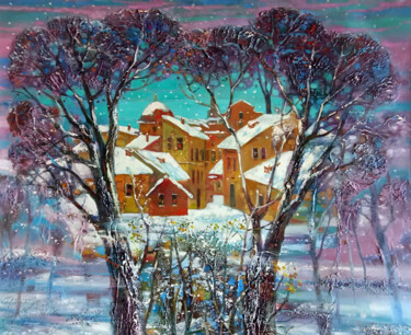 Malerei mit dem Titel "Winter" von Anatoly Tarabanov, Original-Kunstwerk, Öl Auf Keilrahmen aus Holz montiert