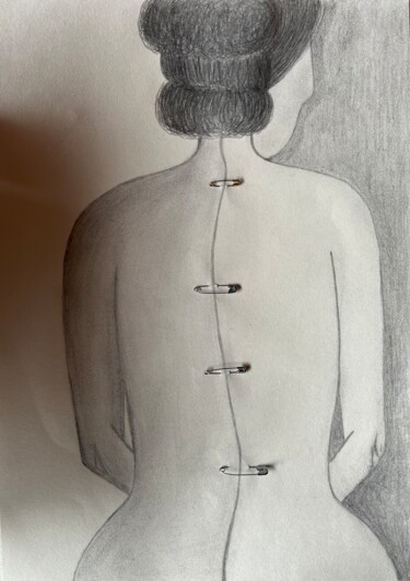 Tekening getiteld "A Seam of Me (1/2)" door Anastassiya Kotlova, Origineel Kunstwerk, Potlood