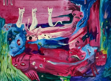 Painting titled "1980 : Expressionis…" by Milto Sideris, Original Artwork, Acrylic