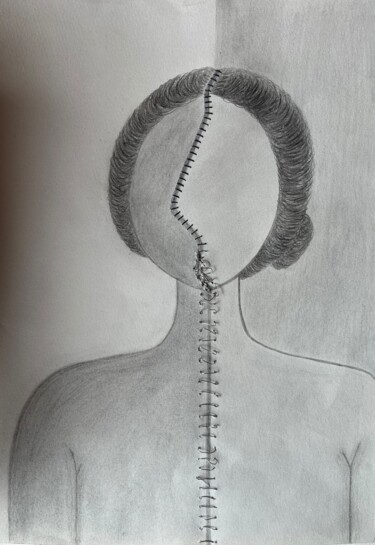 Disegno intitolato "A Seam of Me (2/2)" da Anastassiya Kotlova, Opera d'arte originale, Matita