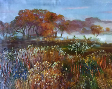 绘画 标题为“Autumn landscape” 由Anatoly Tarabanov, 原创艺术品, 油 安装在木质担架架上