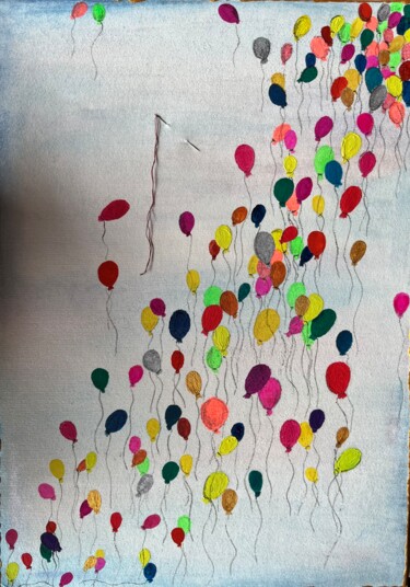 Painting titled "A Needle in the Sky" by Anastassiya Kotlova, Original Artwork, Acrylic