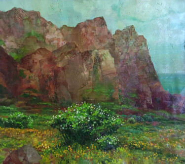 Pittura intitolato "Kara-Dag" da Anatoly Tarabanov, Opera d'arte originale, Olio Montato su Telaio per barella in legno
