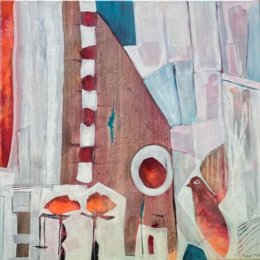 Painting titled "L'Envol, dialogue d…" by Nadia Laine, Original Artwork, Acrylic Mounted on Wood Stretcher frame