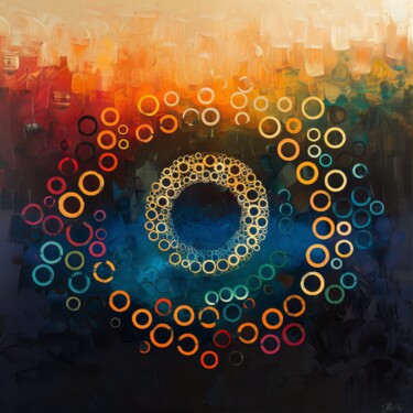数字艺术 标题为“Circles Within Circ…” 由Amanda Moore, 原创艺术品, AI生成的图像