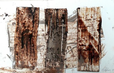 Composition 3. From the series "Monuments" Pittura intitolato "Composition 3. From…" da Oleg Davydenko, Opera d'arte originale, Olio