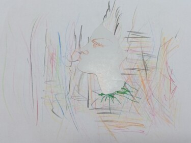 Disegno intitolato "Petit portrait de M…" da Maje Brémont, Opera d'arte originale, Matita
