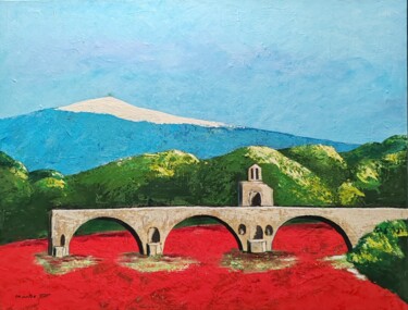 Rouge sur rhône 绘画 标题为“Rouge sur rhône” 由Marie Therese Combe, 原创艺术品, 丙烯