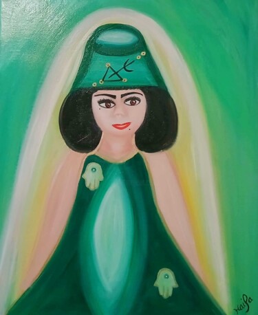 제목이 "FEMME ET SPIRITUALI…"인 미술작품 Haïfa Melliti로, 원작, 기름