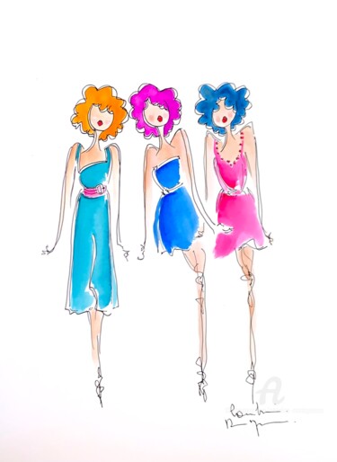 제목이 "I could be blue"인 그림 Caroline Montigneaux로, 원작, 잉크