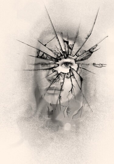 Through the Cracks of Consciousness Цифровое искусство под названием "Through the Cracks…" - Onpumi, Подлинное произведение искусства, 2D Цифровая Работа