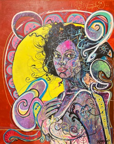 The Charm of Ancestral Seduction Painting titled "The Charm of Ancest…" by Condrache, Original Artwork, Acrylic Mounted on Wood Stretcher frame