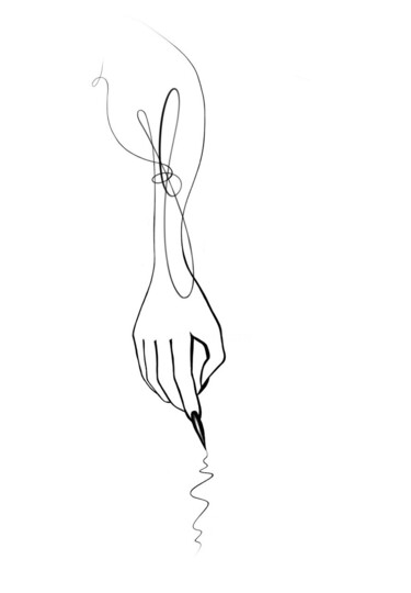 Digitale Kunst getiteld "Line of Thought" door Onpumi, Origineel Kunstwerk, 2D Digital Work
