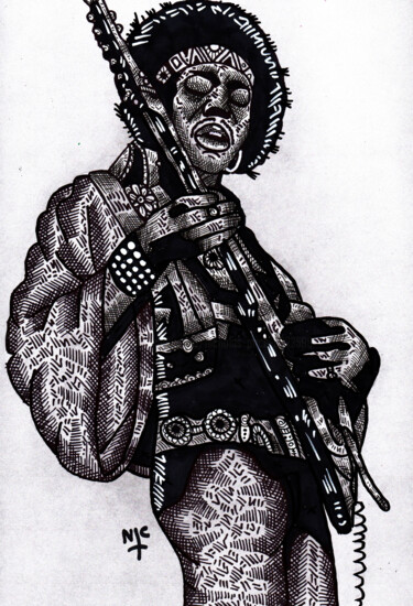 JIMMY HENDRIX Σχέδιο με τίτλο "JIMMY HENDRIX" από Nicholas Price, Αυθεντικά έργα τέχνης, Μελάνι
