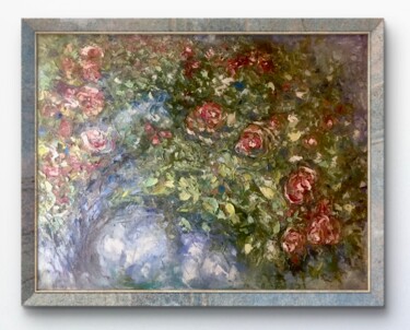 The Roses Dream in Moonlight Картина под названием "The Roses Dream in…" - Raissa Kagan, Подлинное произведение искусства, Масло