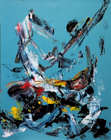Painting titled "Echo of an Unseen G…" by Condrache, Original Artwork, Acrylic Mounted on Wood Stretcher frame