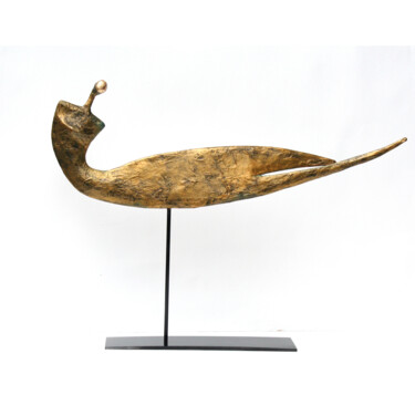 Rêveuse d'Or, sculpture odalisque dorée Sculpture titled "Rêveuse d'Or, sculp…" by Vanessa Renoux, Original Artwork, Metals