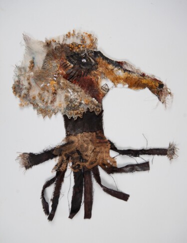 Collages intitulée "Mère-Grand" par Véronique Attia, Œuvre d'art originale, Tissu